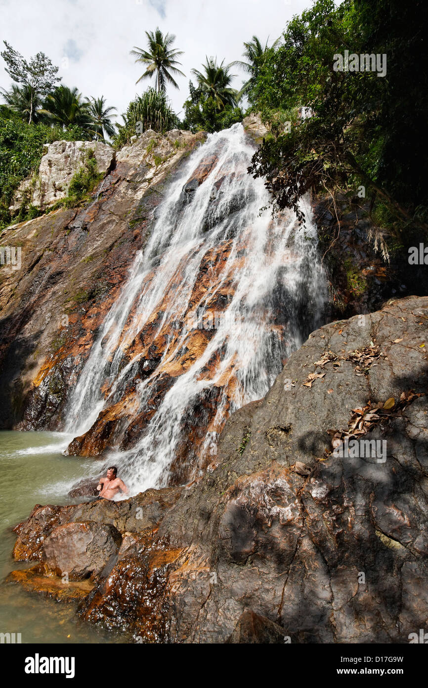 La Thaïlande, Koh Samui (île de Samui), Na Muang Falls Banque D'Images