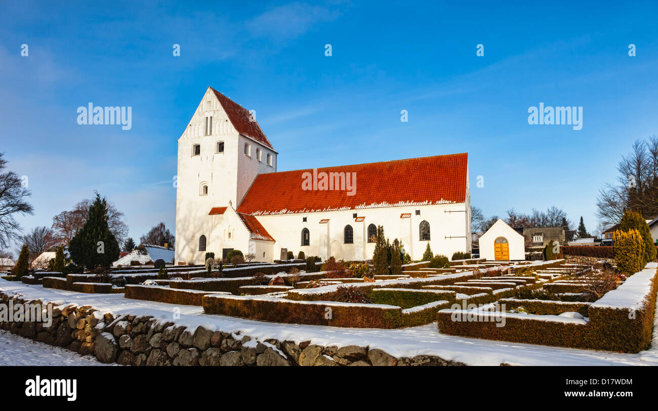 L'église médiévale dans Froerup, Fionie, Danemark Banque D'Images