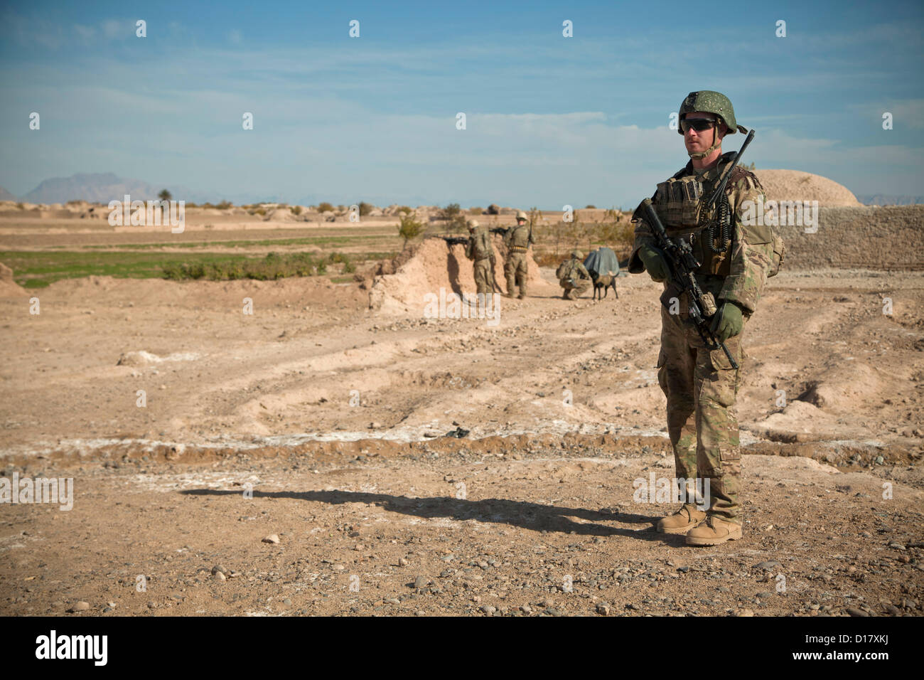 Les forces spéciales américaines lors d'une patrouille le 9 décembre 2012 dans la province de Farah, l'Afghanistan. Banque D'Images