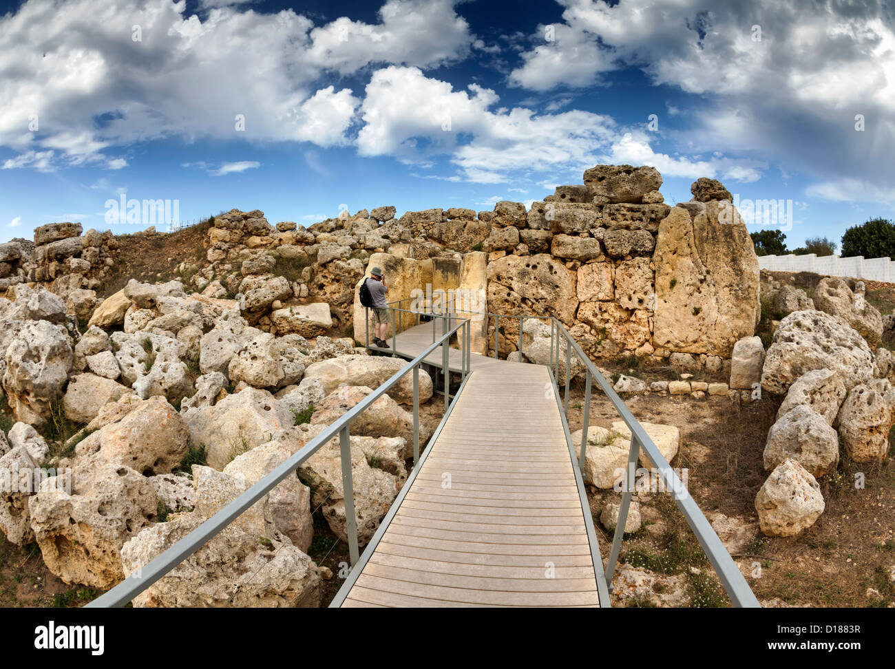 L'île de Malte, Gozo, les ruines de temples de Ggantija (3600-3000 avant J.-C.) Banque D'Images