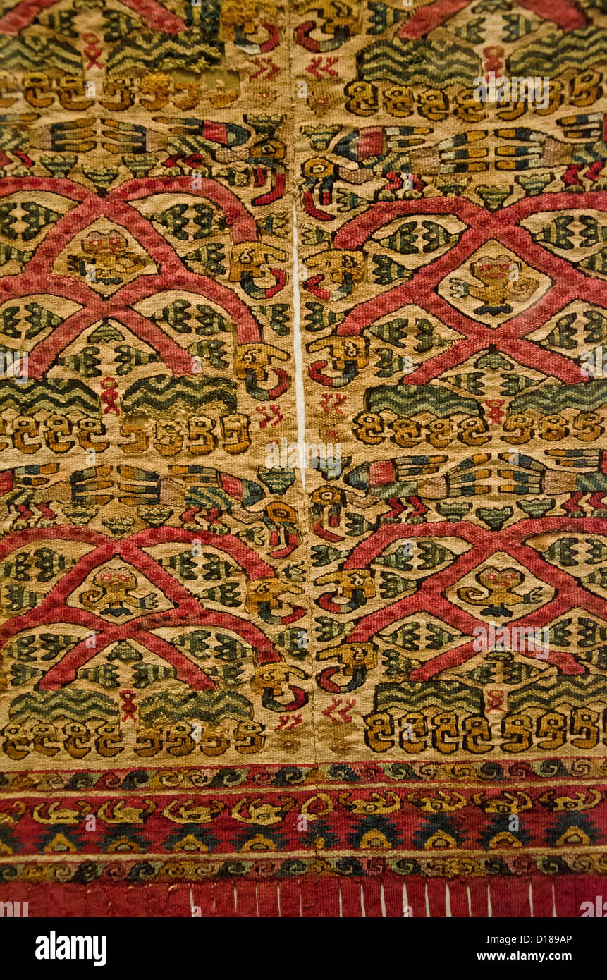 La culture Wari Wari textil 500AC-1000AC Perú Banque D'Images