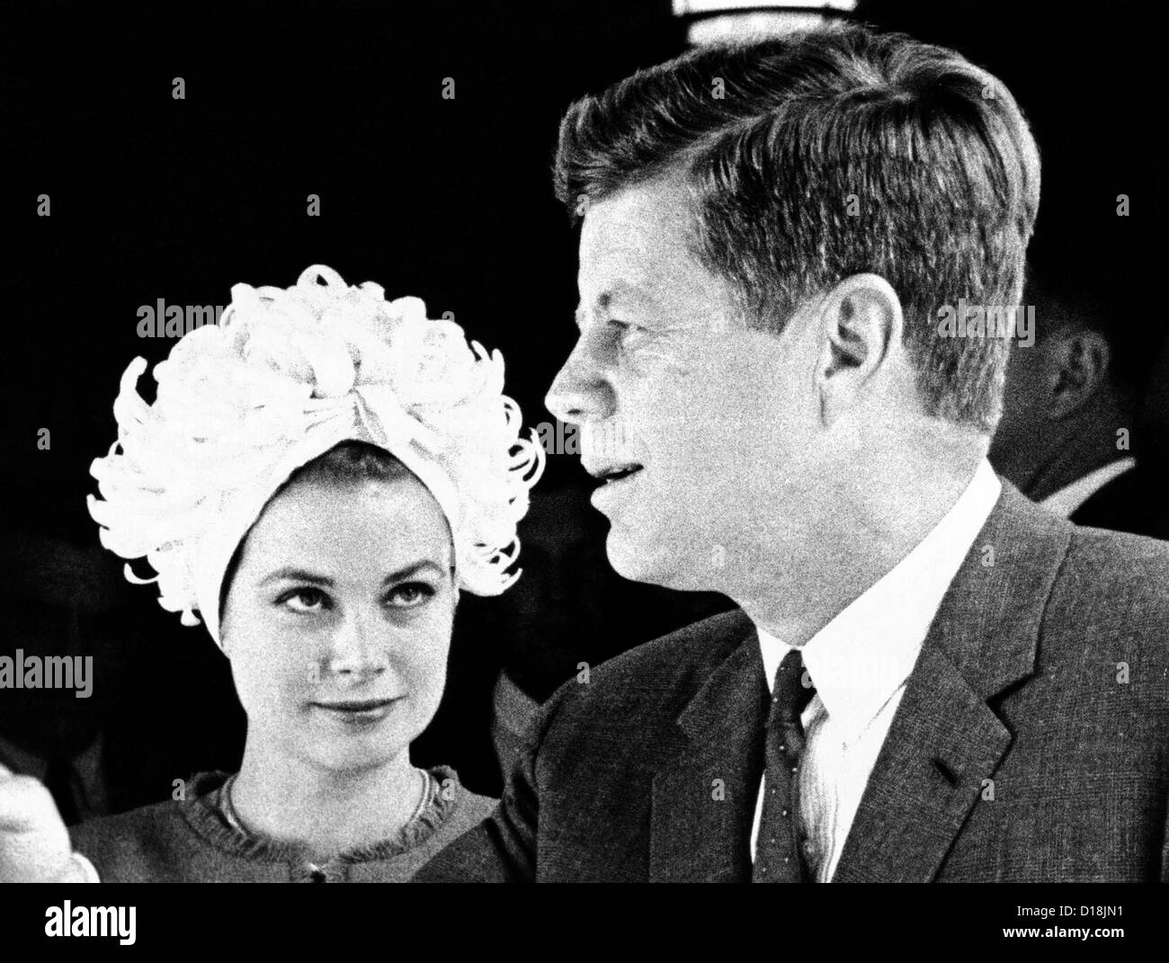 La princesse Grace de Monaco et le président John F. Kennedy. La Princesse et son mari, le Prince Rainier a été réduite de la Banque D'Images