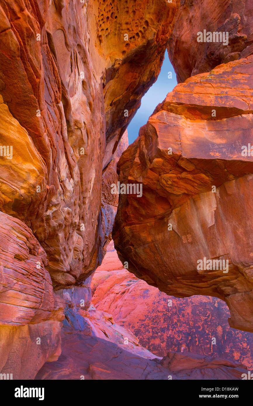 Rock Formation, la Vallée de Feu, Nevada, USA. Banque D'Images