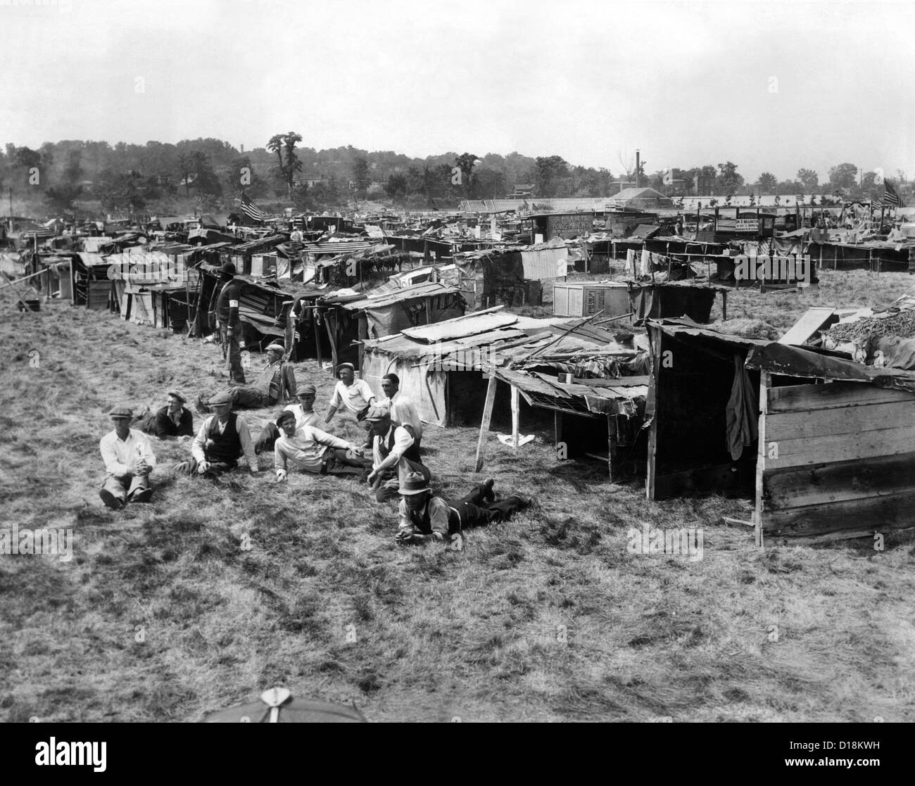 Le campement de l'Armée Prime marcheurs à Washington DC. L'Anacostia appartements 'Hoovertown' a été construit à partir de matériaux récupérés Banque D'Images