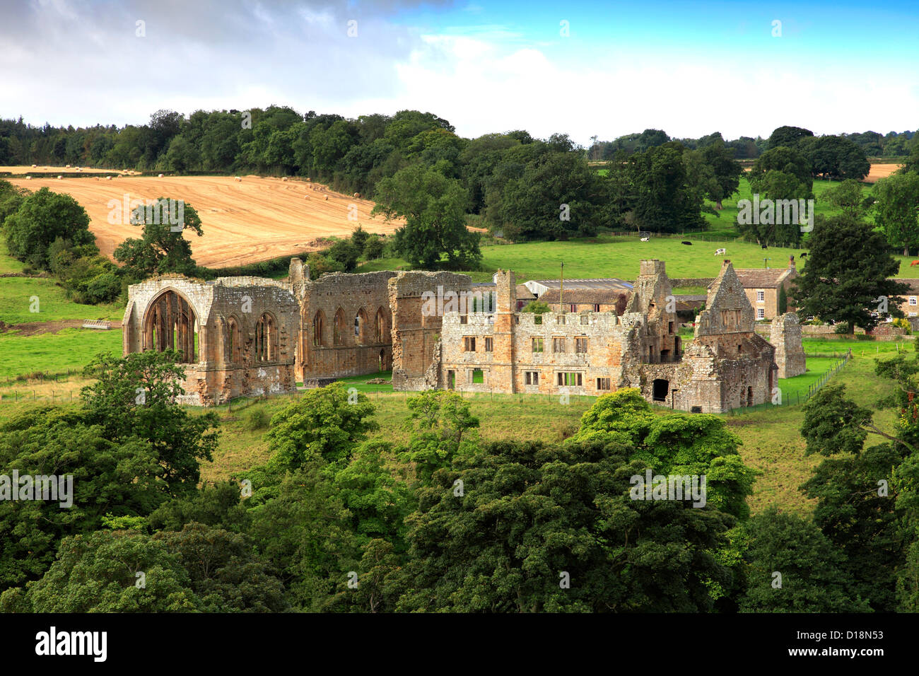 Les ruines de l'abbaye Egglestone, près de Barnard Castle Town, comté de Durham, de Teesdale, Angleterre, Grande-Bretagne, Royaume-Uni Banque D'Images