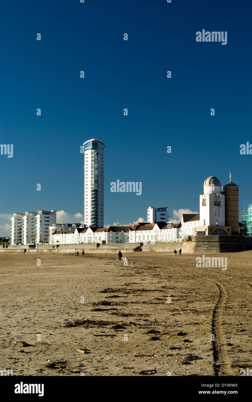 Front de mer de Swansea et meridian tower, Swansea Pays de Galles du sud Banque D'Images