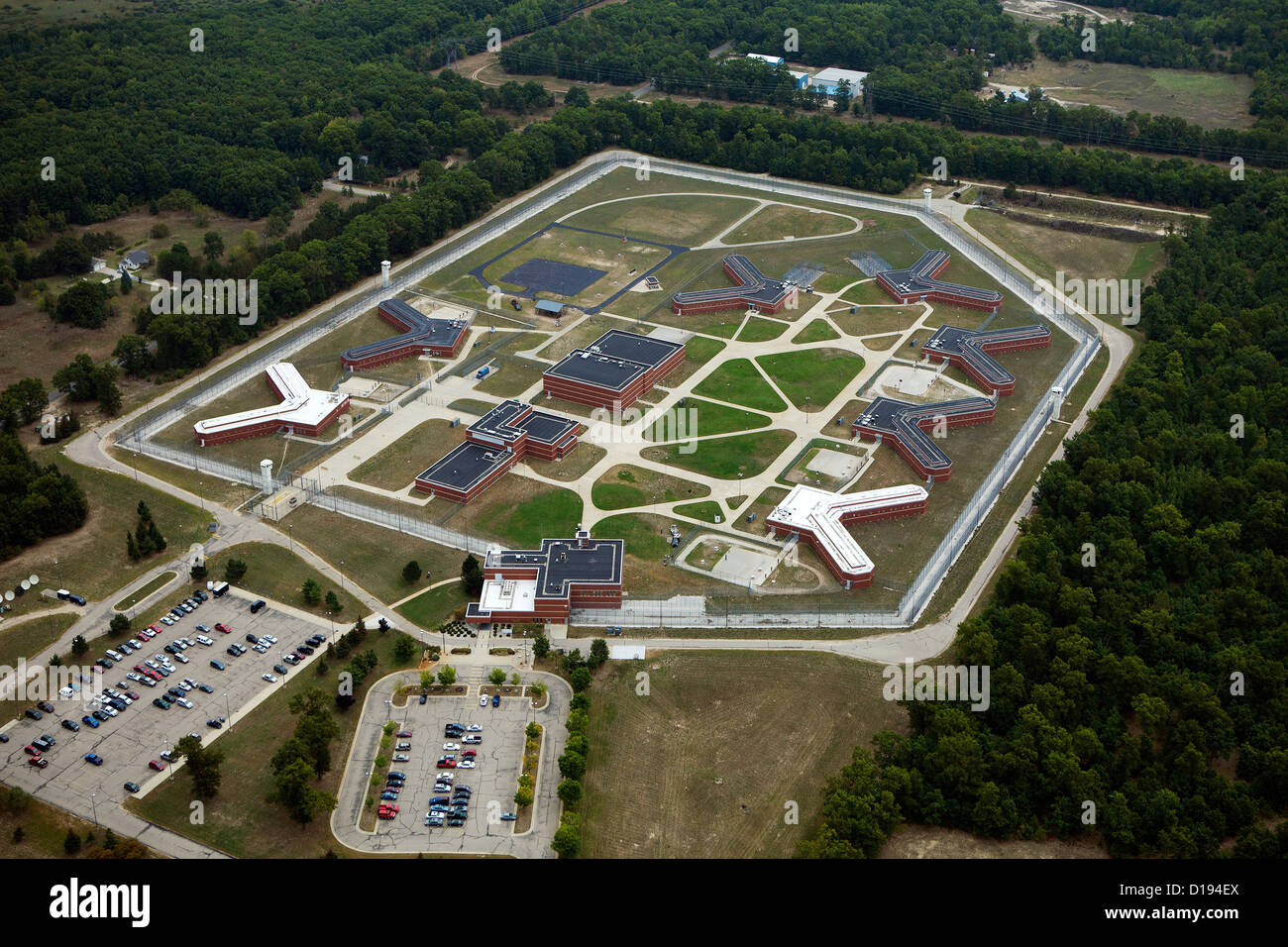 Photographie aérienne Oaks Correctional Facility, Manistee, Michigan Banque D'Images