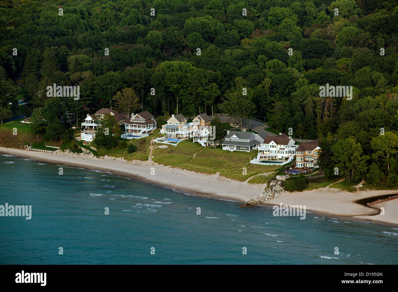 Photographie aérienne des rives du lac Michigan Vacation homes South Haven, Michigan Banque D'Images