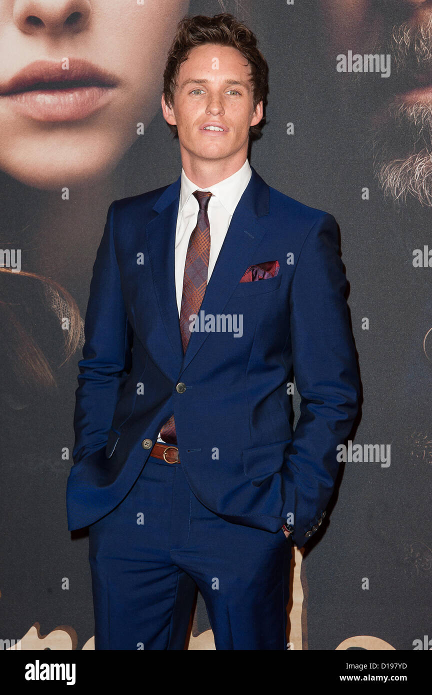 New York City, USA, 10 décembre 2012. Eddie Redmayne assiste à la première de New York "Les Miserables" au Ziegfeld Theatre à Manhattan. Banque D'Images