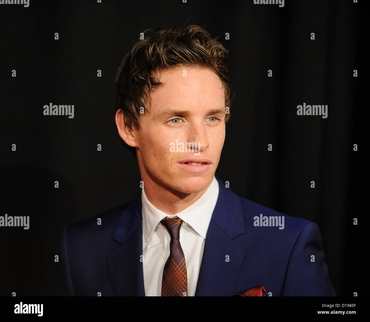 New York City, USA, 10 décembre 2012. Eddie Redmayne assiste à la première de New York "Les Miserables" au Ziegfeld Theatre à Manhattan. Banque D'Images