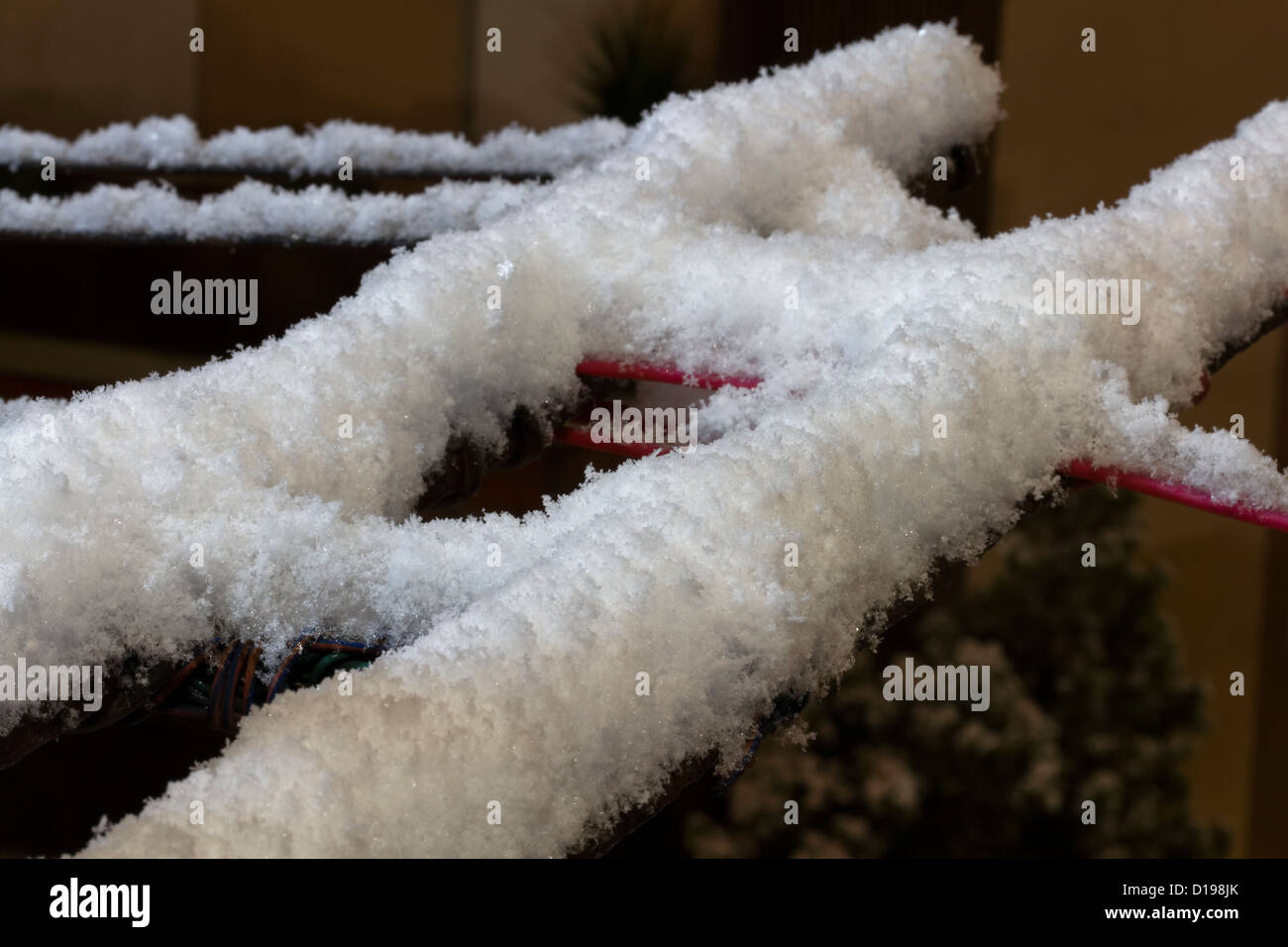 La neige en séchoir dans une nuit d'hiver à Milan,Italie,Europe Banque D'Images