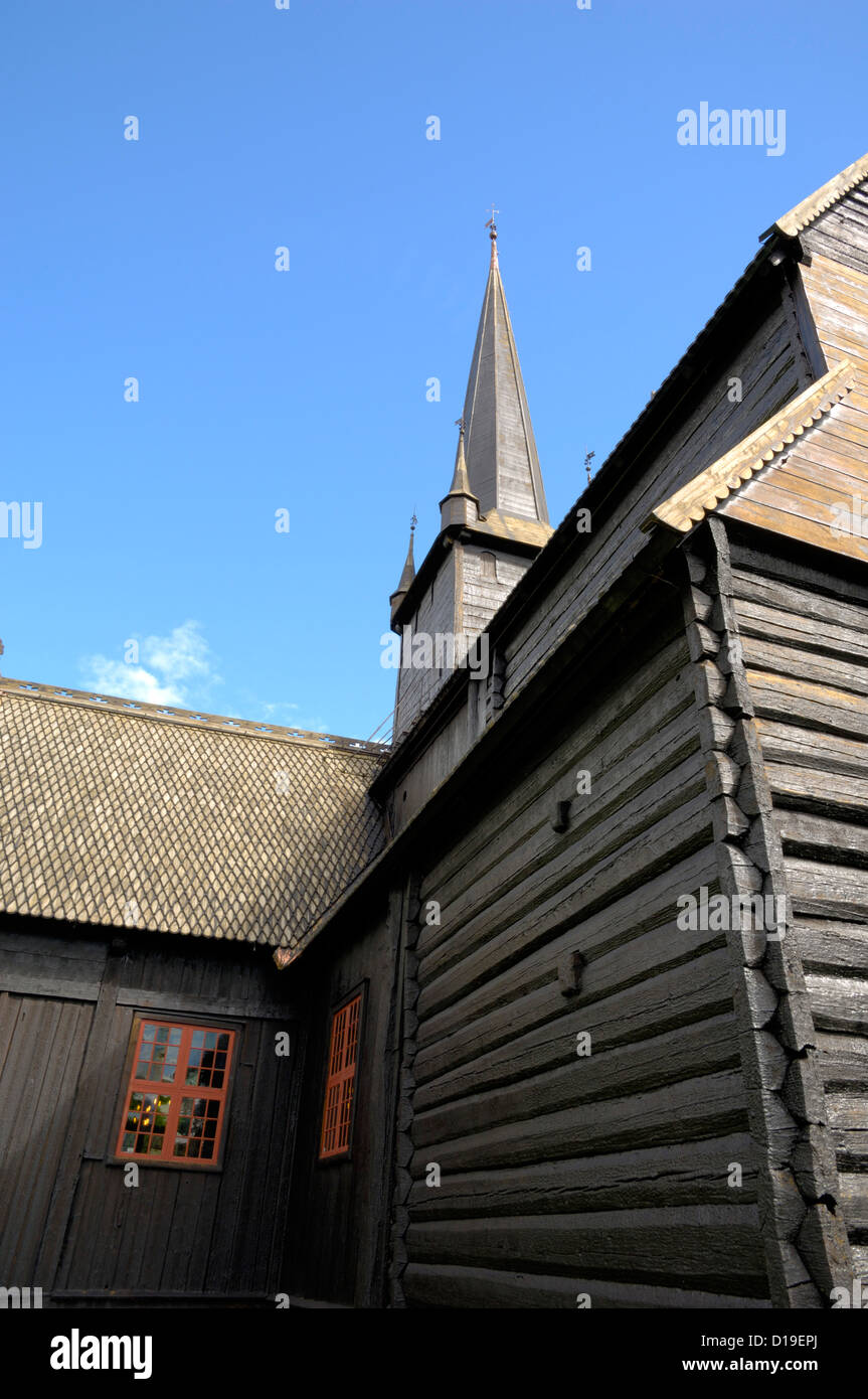 Église Lom, Lom, Oppland, Norvège Banque D'Images