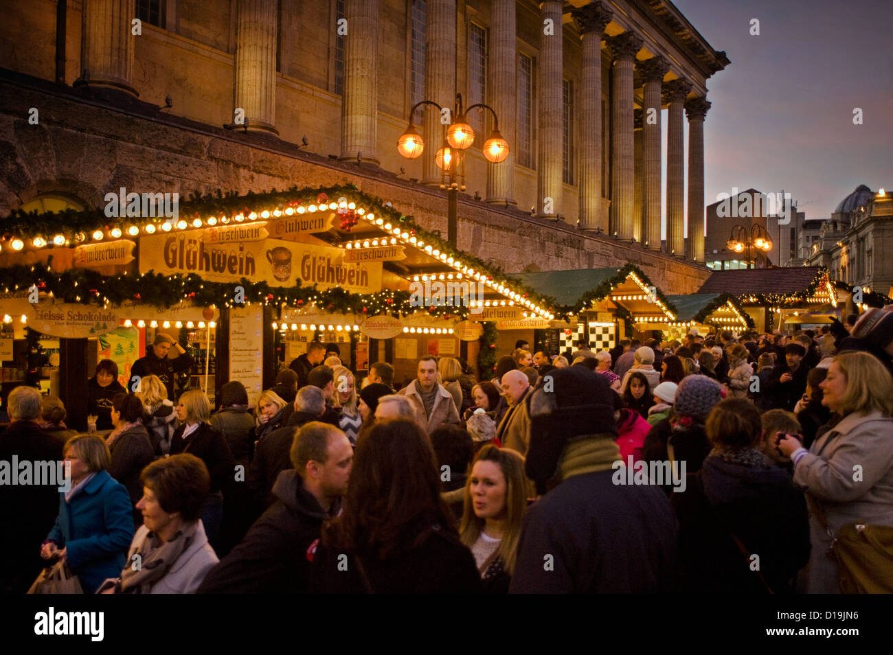 Marché de Noël de Francfort à Victoria Square, Birmingham, UK Banque D'Images