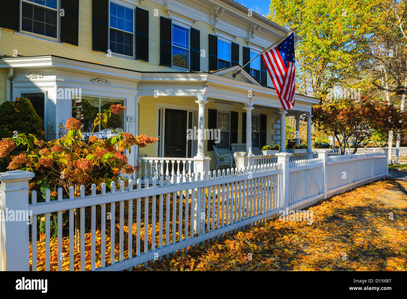 Maison typique de la Nouvelle-Angleterre à Woodstock, Vermont, United States Banque D'Images