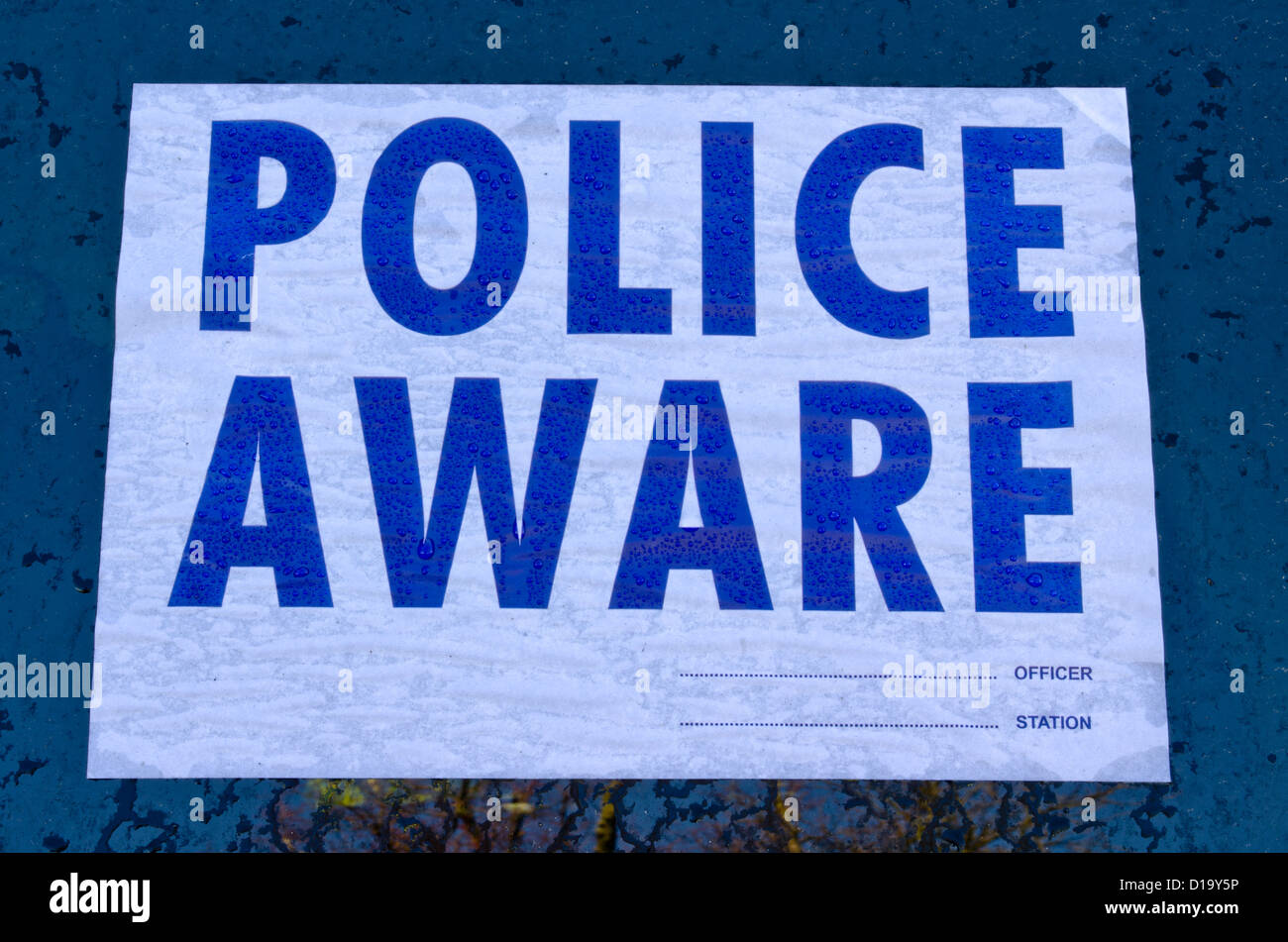 Avis de la police Banque D'Images