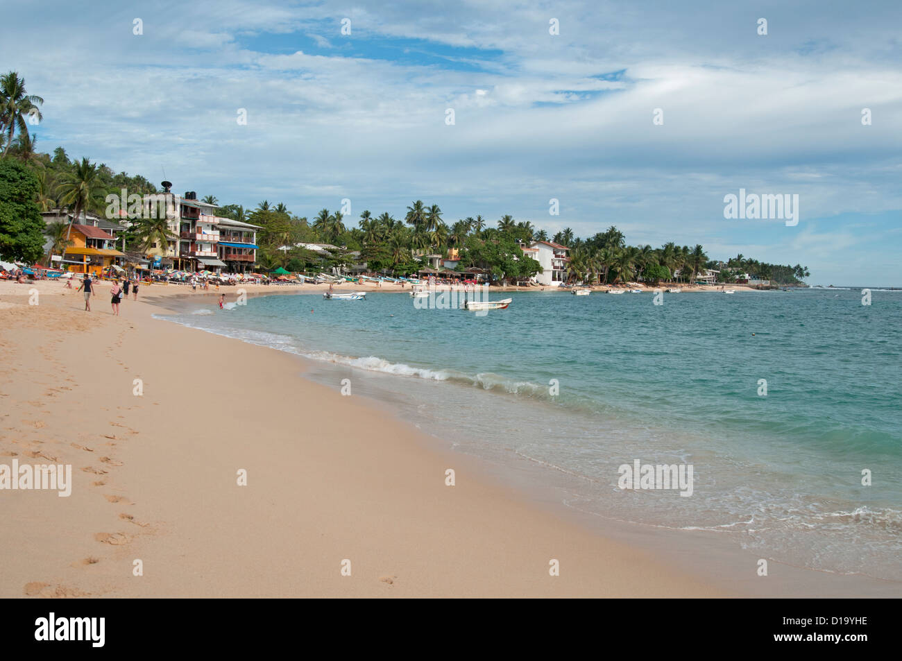 Le sable doré de Unawatuna beach Sri Lanka Banque D'Images