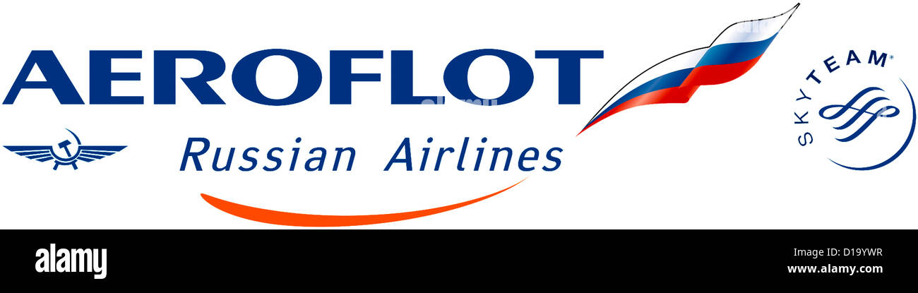 Logo de la compagnie aérienne russe Aeroflot. Banque D'Images