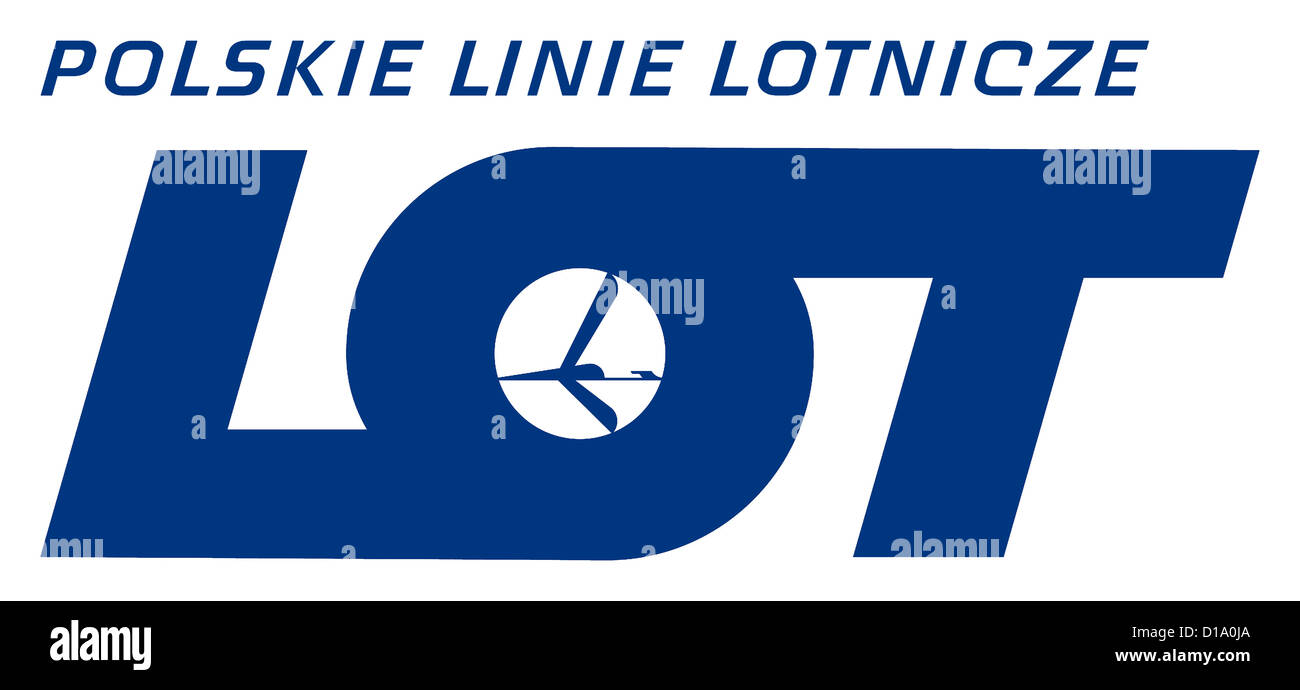 Logo de l'entreprise de la compagnie aérienne polonaise LOT basée à Varsovie. Banque D'Images