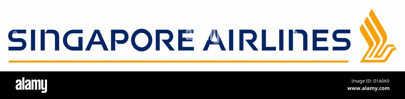 Logo de la compagnie aérienne Singapore Airlines. Banque D'Images