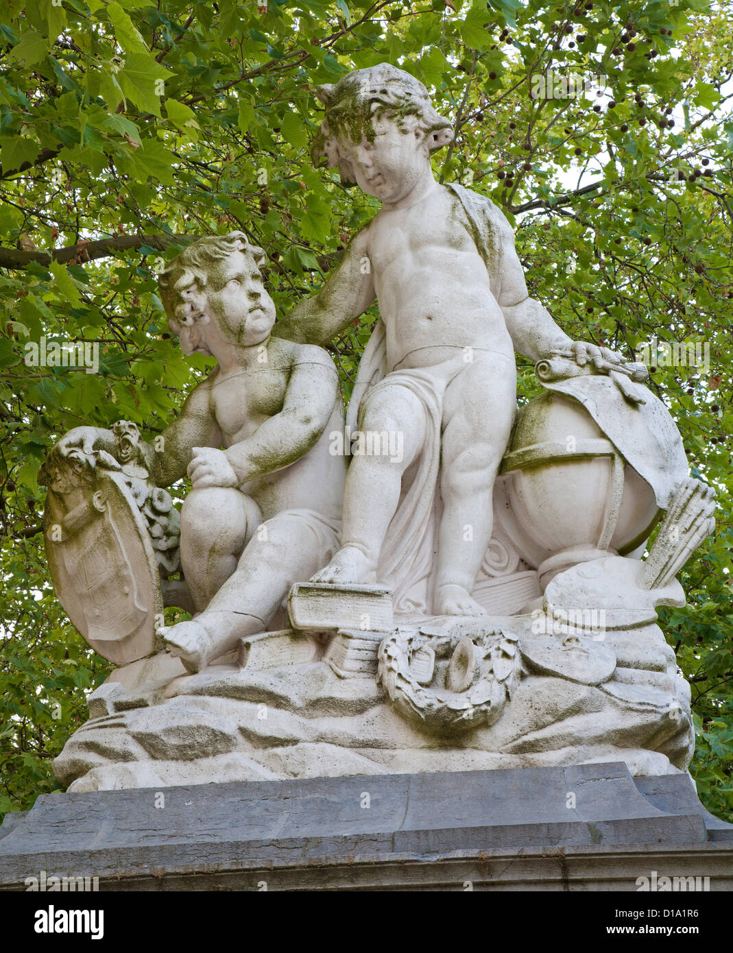 Bruxelles - statue de Roi mythologie s park Banque D'Images