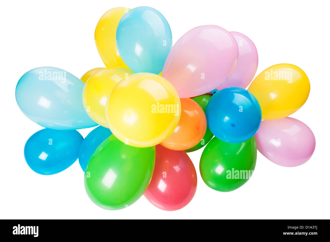 Ballons couleur isolé sur blanc. Clipping Path Banque D'Images