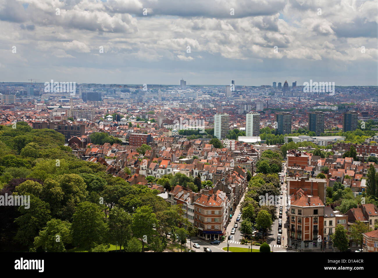 Bruxelles - Outlook à partir de la Basilique du Sacré Coeur Banque D'Images