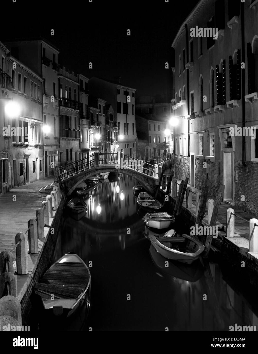Venise - canal de nuit Banque D'Images