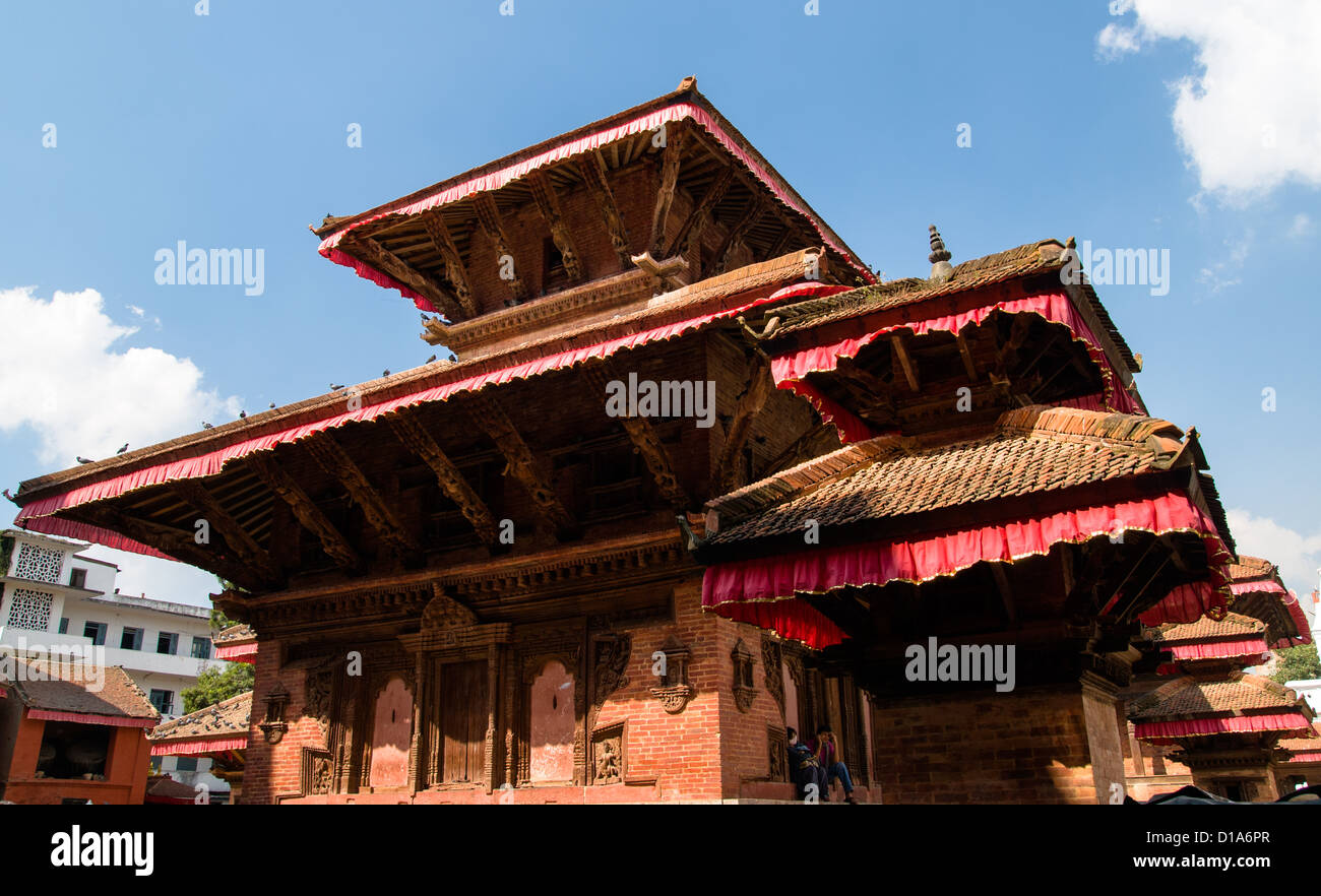 Immeuble, Place Kathmandu Durbar, Népal (avant le séisme) Banque D'Images