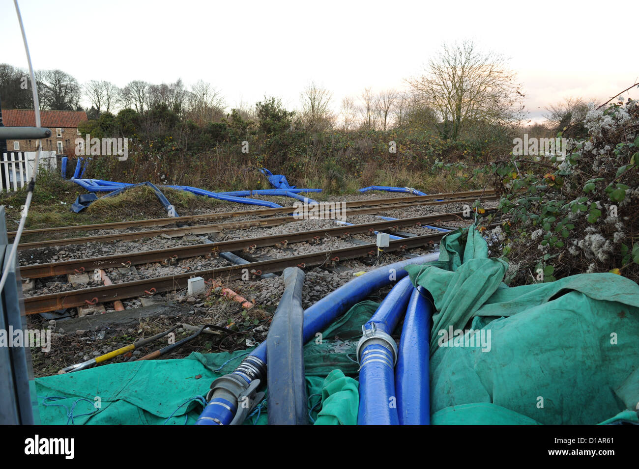 Les inondations à Norton sur Derwent, Yorkshire du Nord, Décembre 2012 Banque D'Images