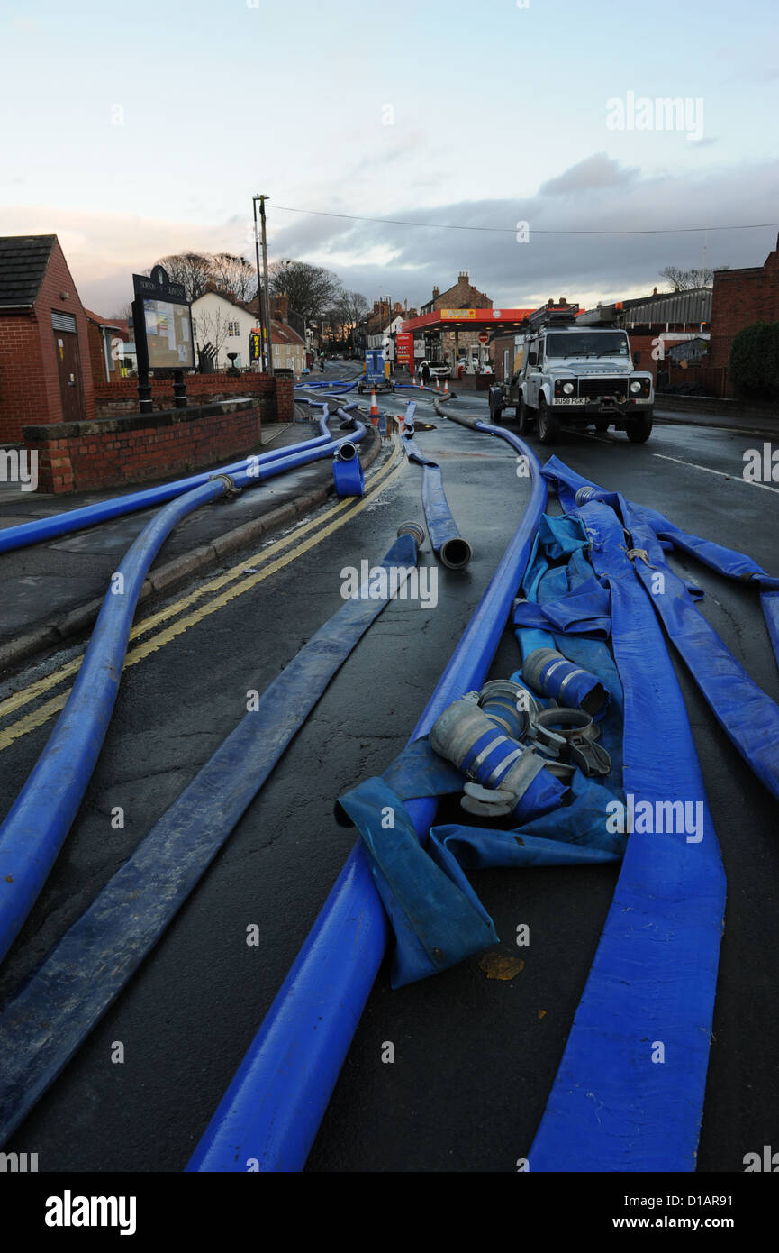 Les inondations à Norton sur Derwent, Yorkshire du Nord, Décembre 2012 Banque D'Images