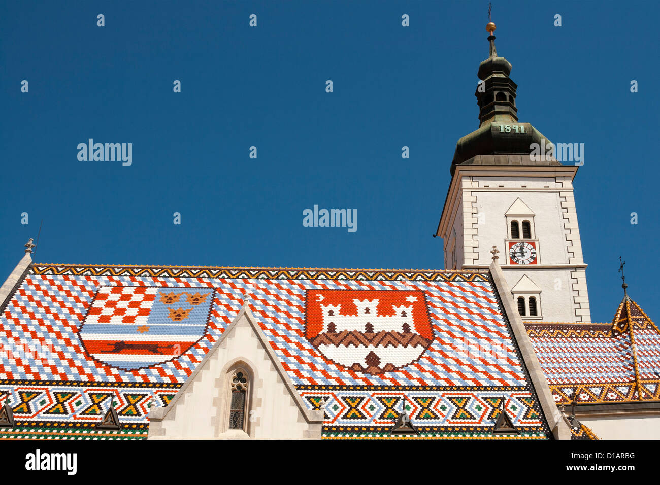 L'église Saint Marc à la place St Marc. Zagreb, Croatie Banque D'Images