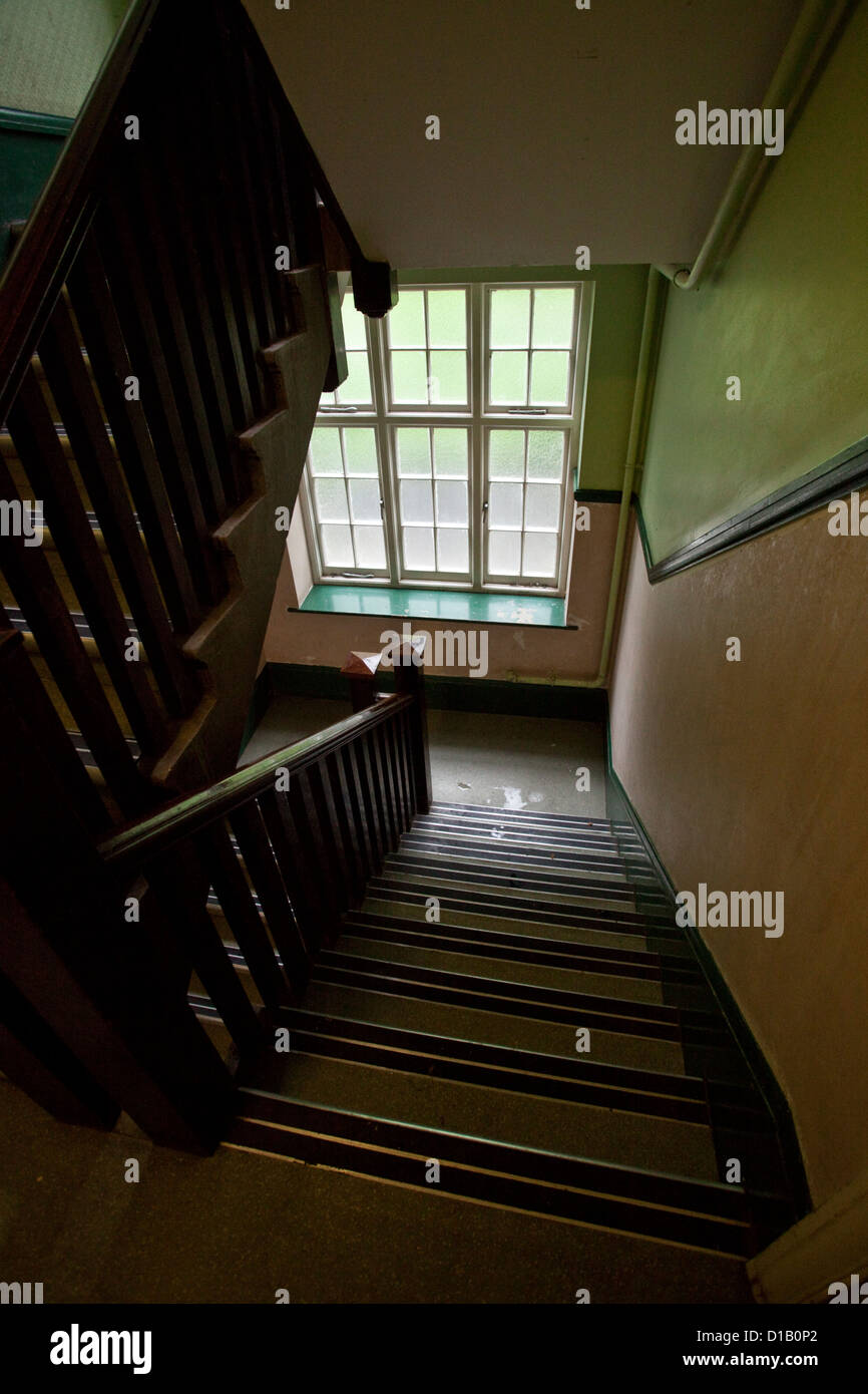 Dans les escaliers, London, England, UK Banque D'Images
