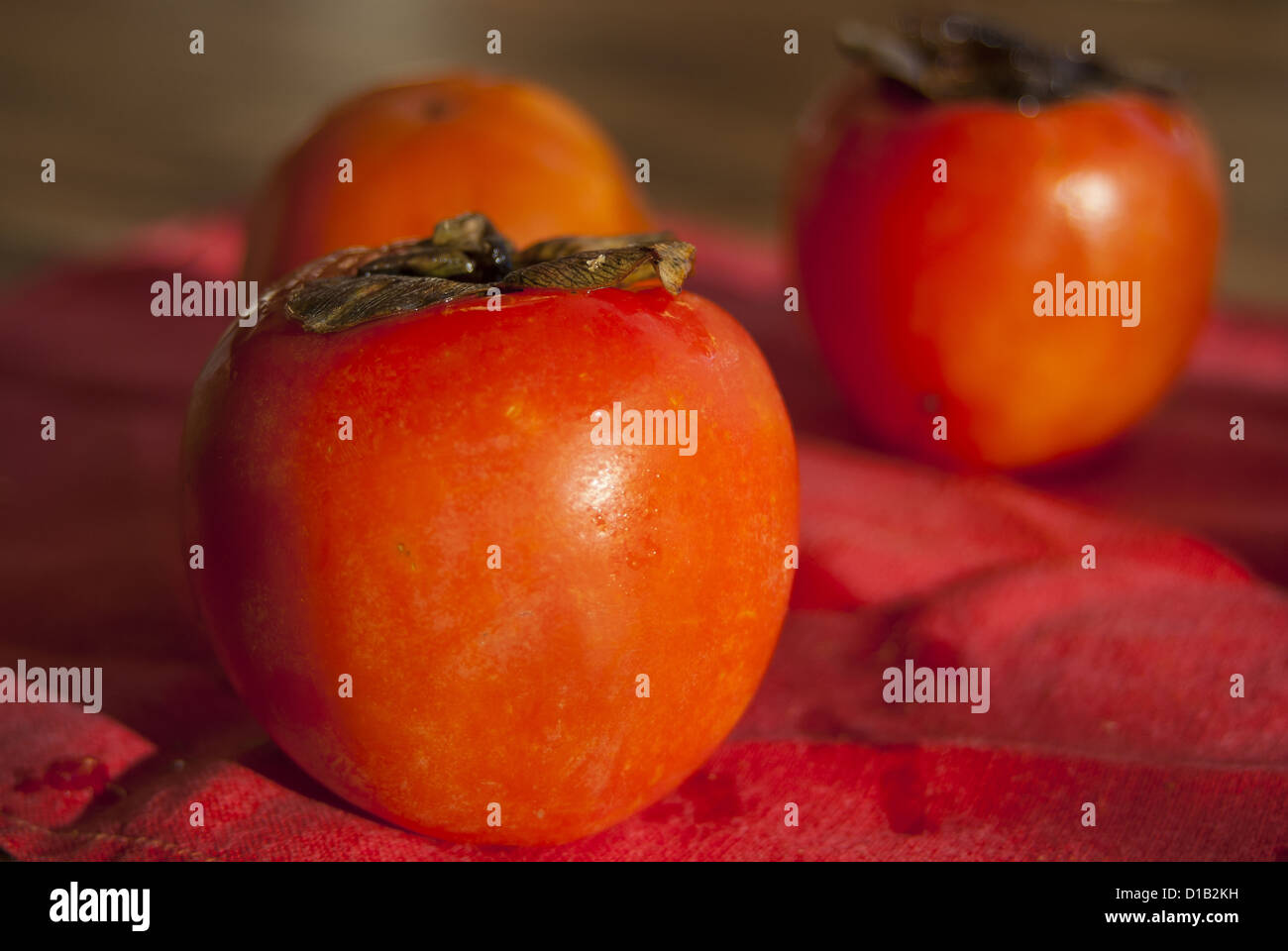 Les kakis, fruits cultivés en Italie trop Banque D'Images