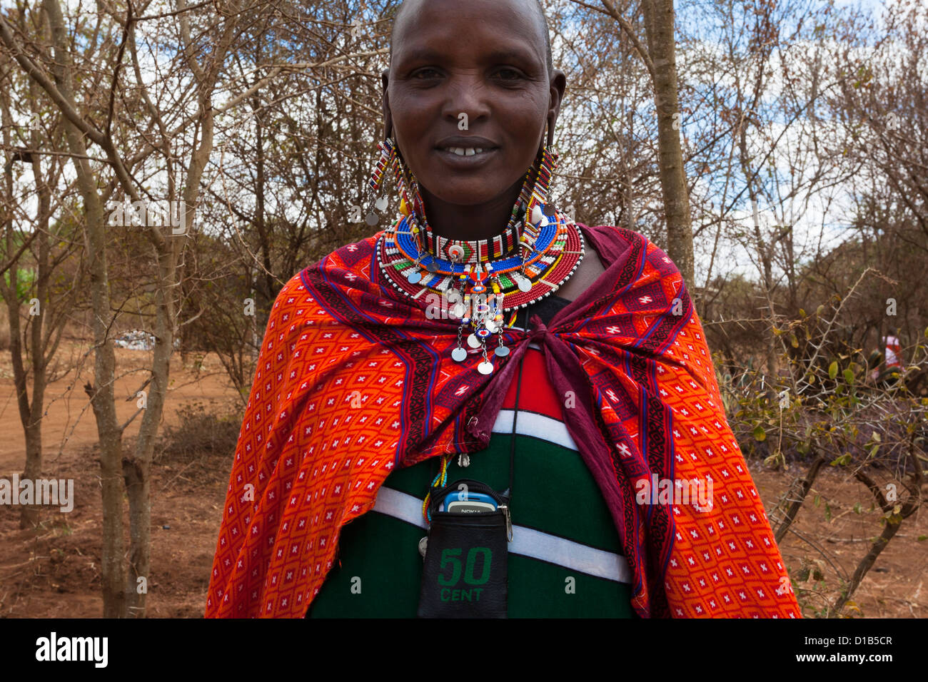Masaï au Fonds d'indemnisation du prédateur, le jour de la paye du Ranch de groupe Mbirikani, Kenya, Afrique, Banque D'Images