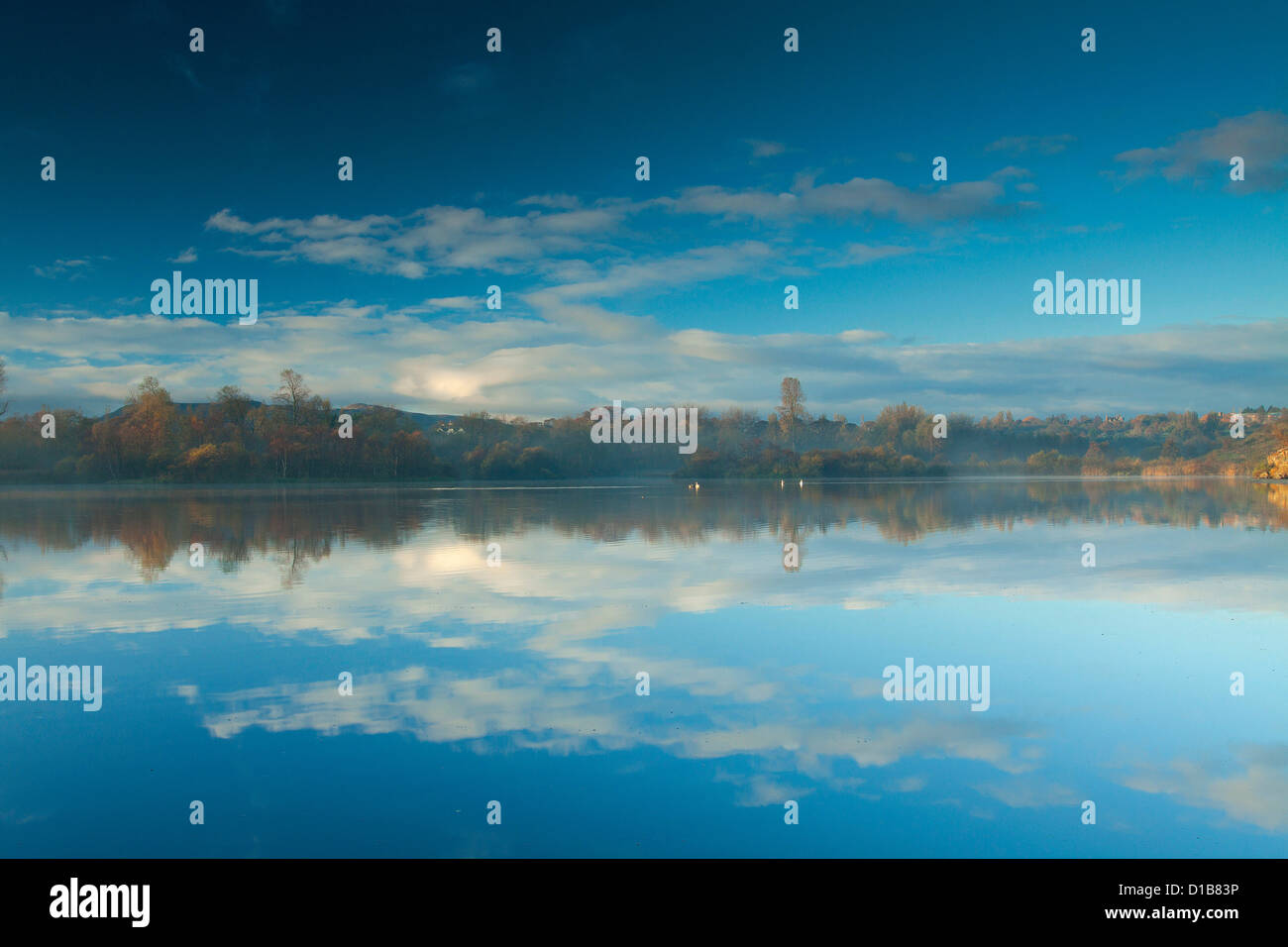 Duddingston Loch à l'aube, Holyrood Park, Édimbourg Banque D'Images