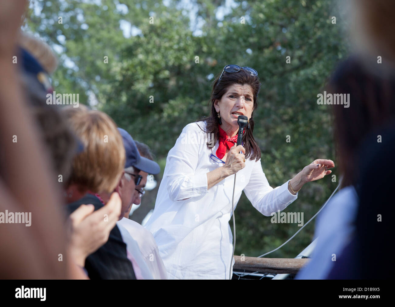 Luci Johnson Turpin, fille de l'ancien président américain Lyndon B. Johnson, mène une tournée au ranch LBJ National Historical Park dans TX Banque D'Images