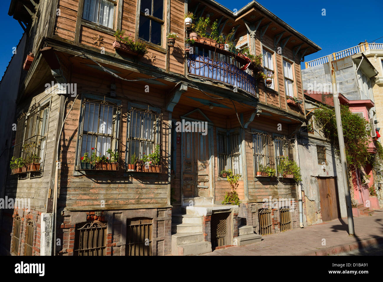 Ottoman historique maison en bois dans le Kadirga Fatih Istanbul Turquie Banque D'Images