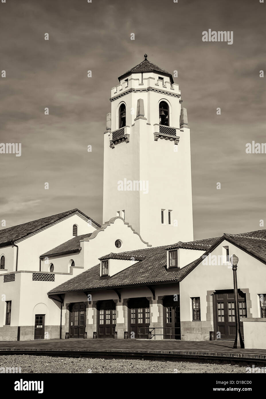 Le Boise IDAHO vieille Union Pacific Railroad Depot. Construit en 1925, il fait maintenant partie de la Boise Parcs et Loisirs. Banque D'Images