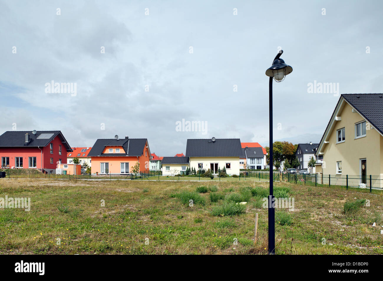 Gotha, Allemagne, un tout nouveau domaine avec une maison unifamiliale Banque D'Images