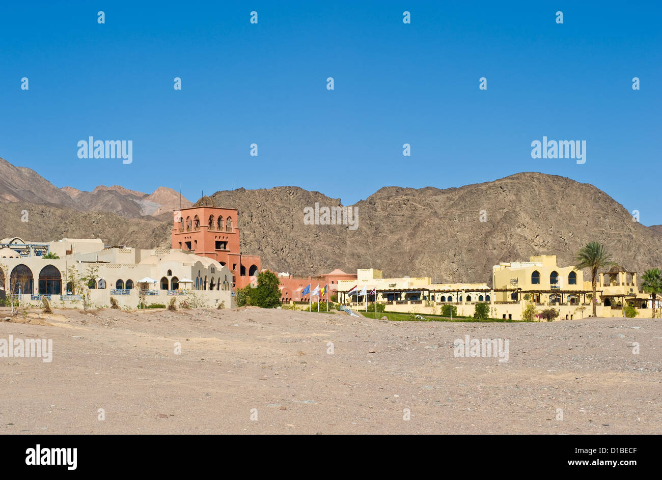Hôtel de villégiature et de golf de Taba Heights, péninsule du Sinaï, l'Egypte au Golfe d'Aqaba Banque D'Images