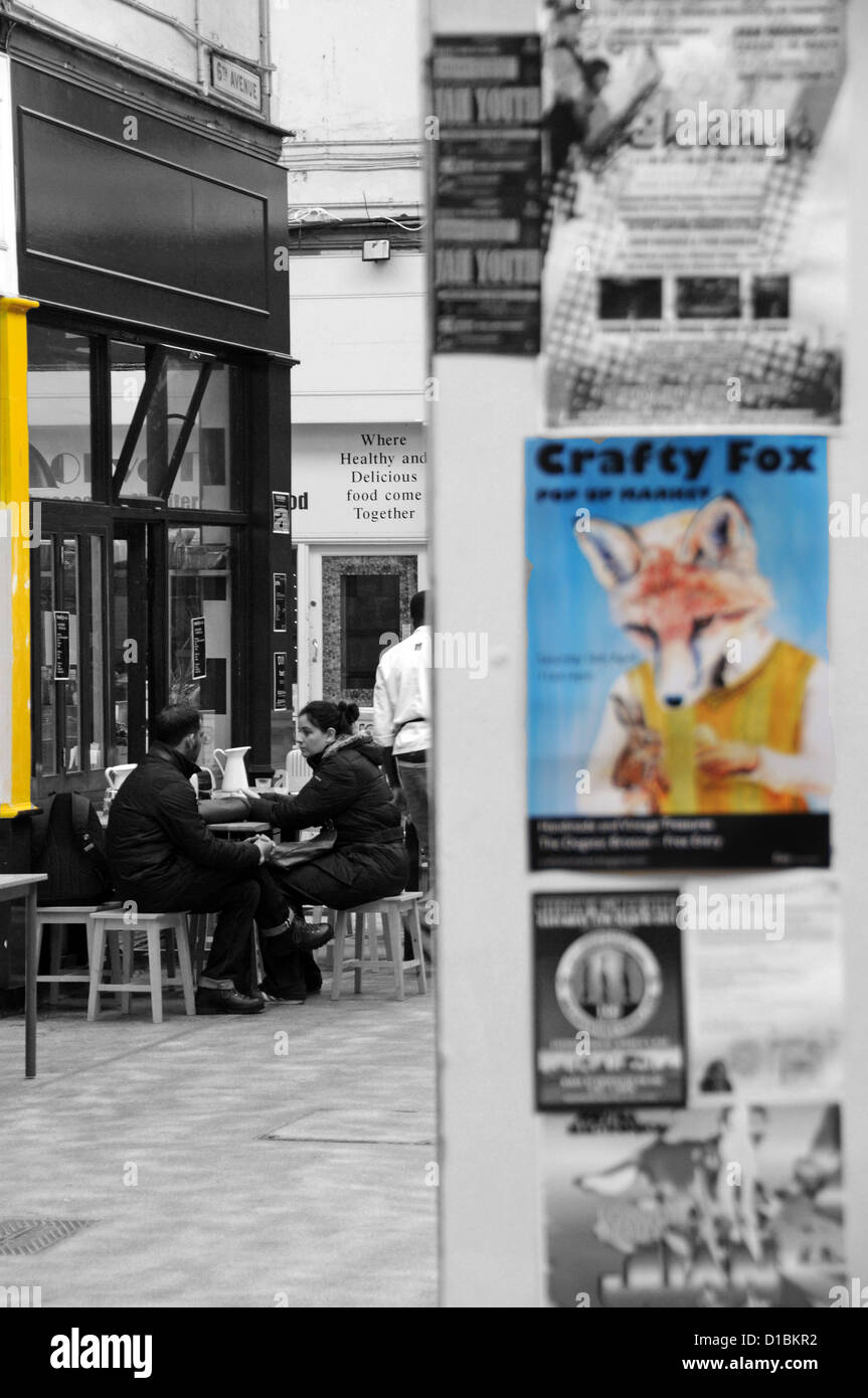 Cafe Marché de Brixton Banque D'Images