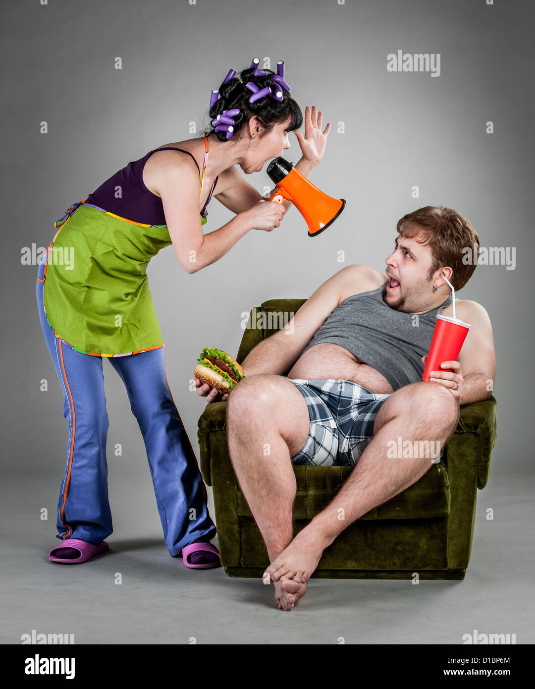 Querelle du mari avec la femme Banque D'Images