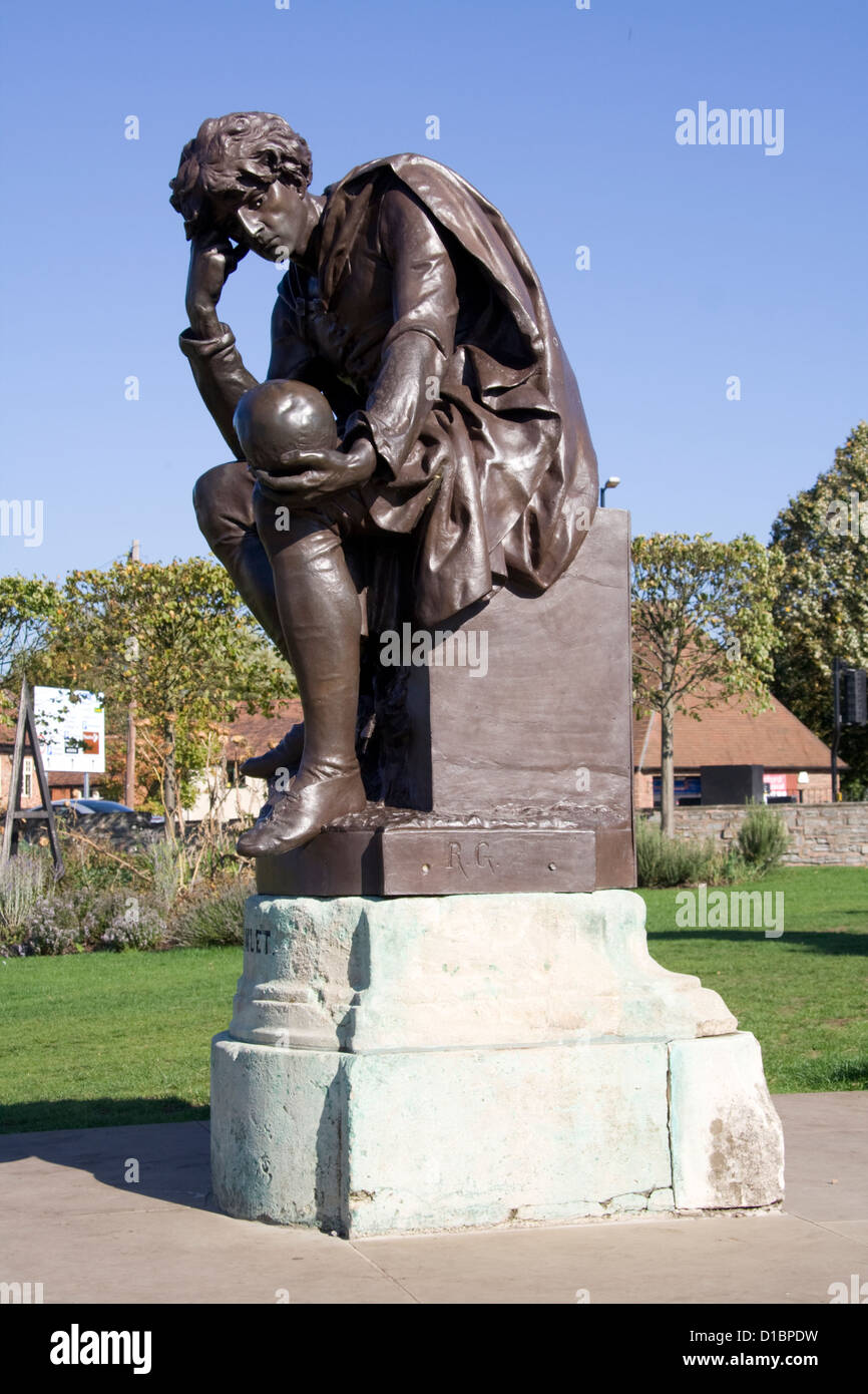 Hamlet de Shakespeare Memorial statue Stratford Upon Avon Warwickshire Angleterre UK Banque D'Images