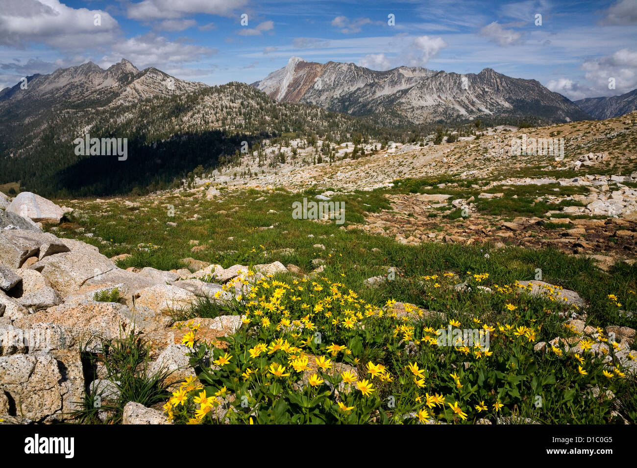 L'ouragan se divisent et le Cervin depuis le sentier du col de Horton dans le désert de l'Aigle Wallowa-Whitman National Forest. Banque D'Images