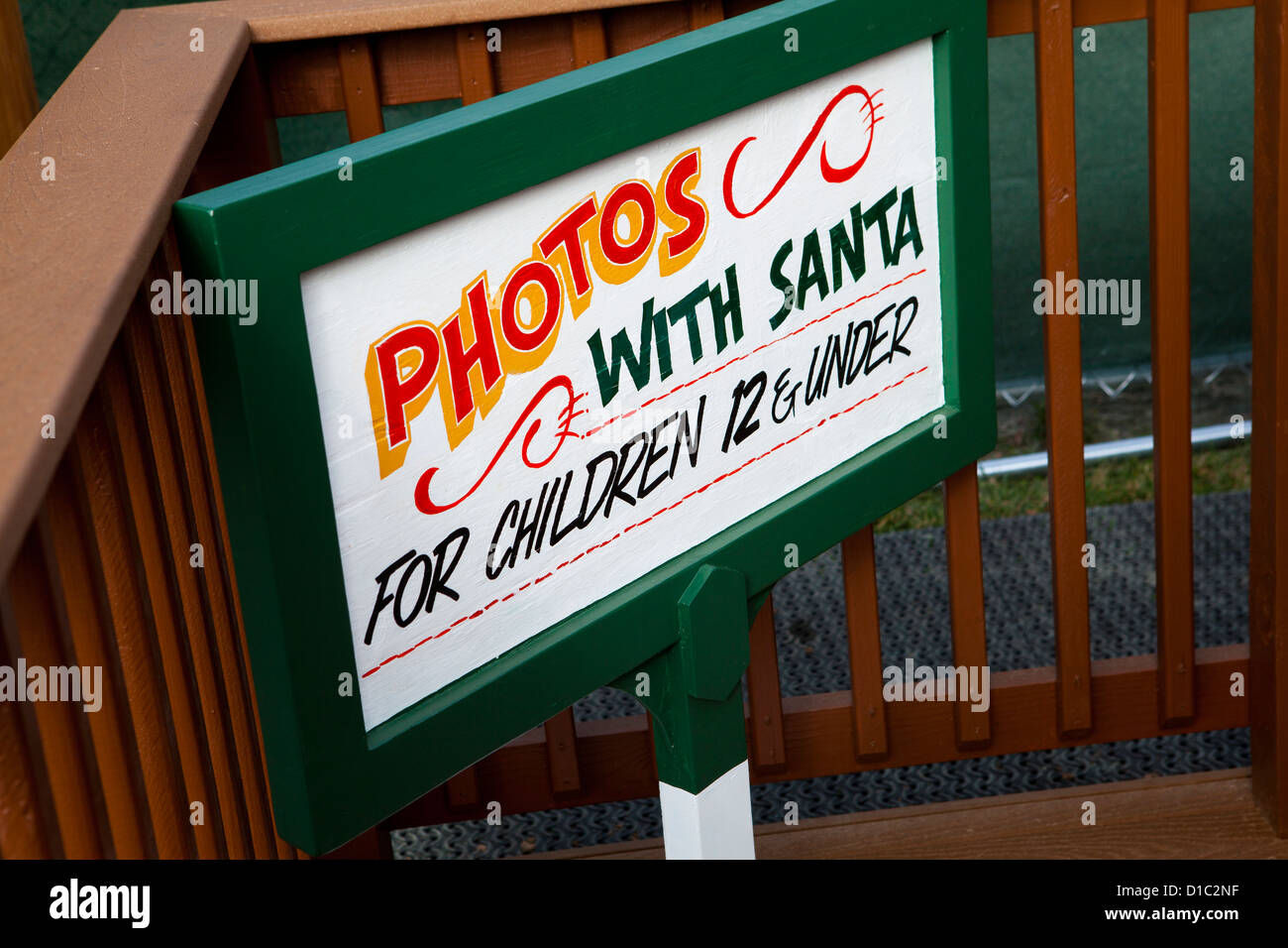 Photos avec le Père Noël sign Banque D'Images