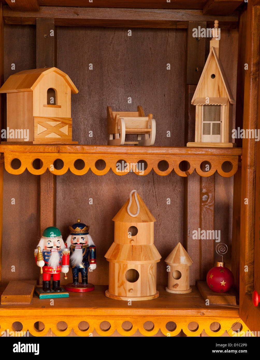 Thème de Noël les jouets en bois Banque D'Images