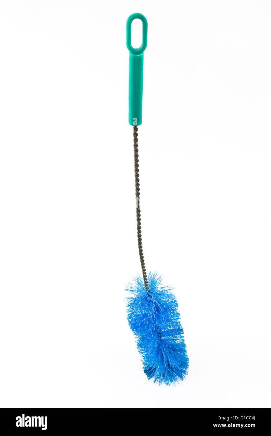 Plat Bleu brosse de lavage isolated on white Banque D'Images