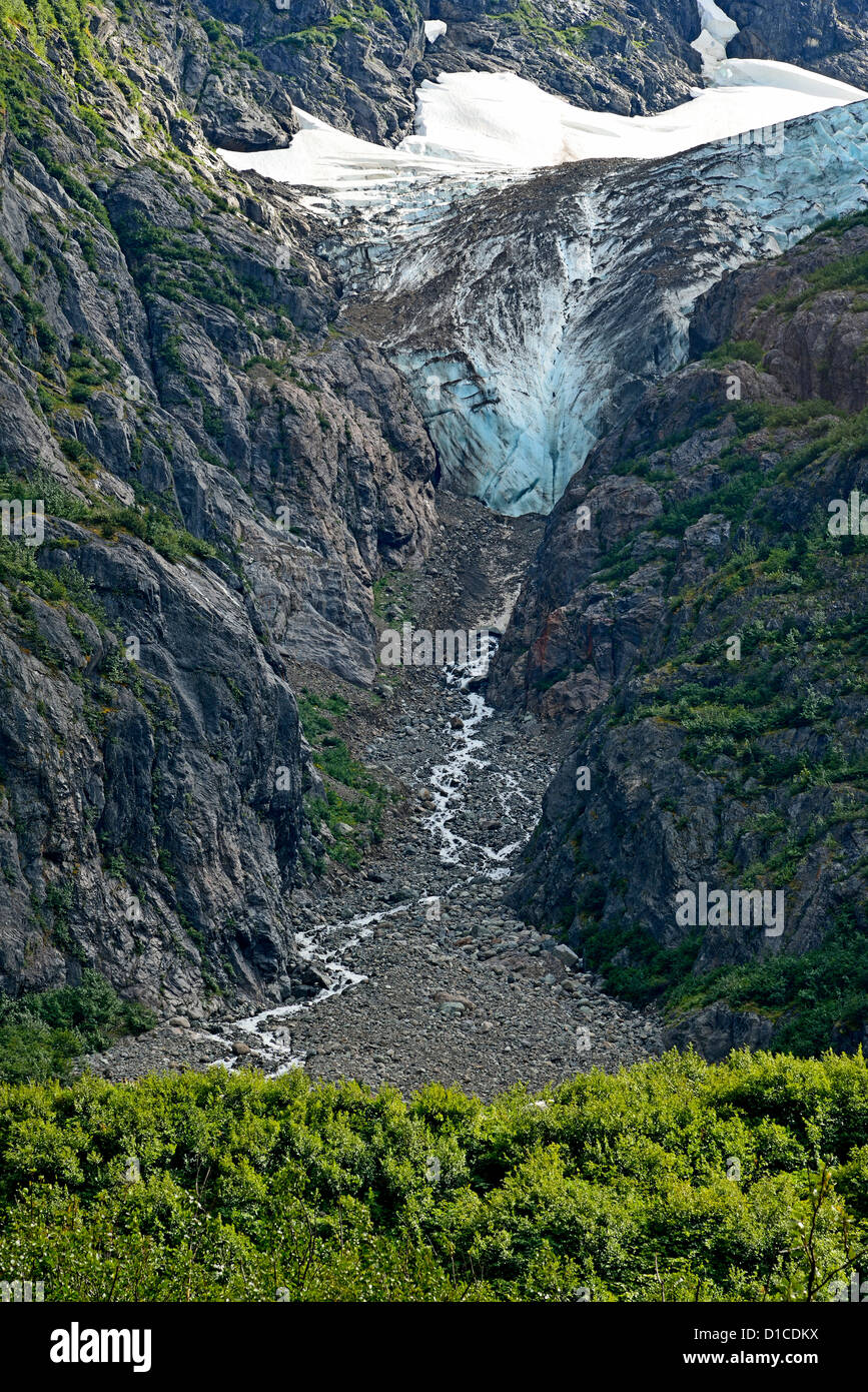 Le bout d'un glacier Banque D'Images