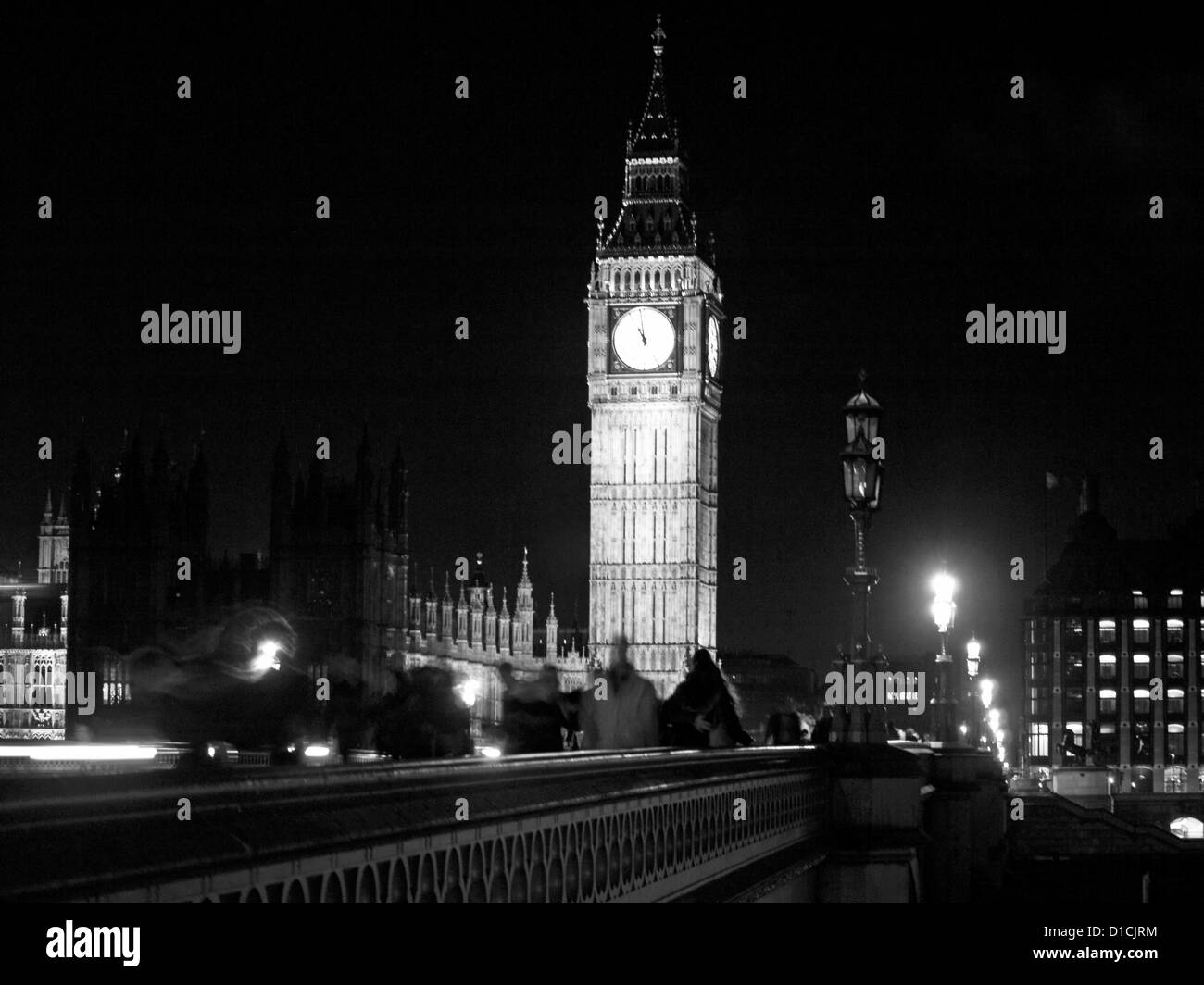 Vue sur le pont de Westminster, Big Ben clock tower et le Palais de Westminster (Parlement), UNESCO World Heritage Site. Banque D'Images