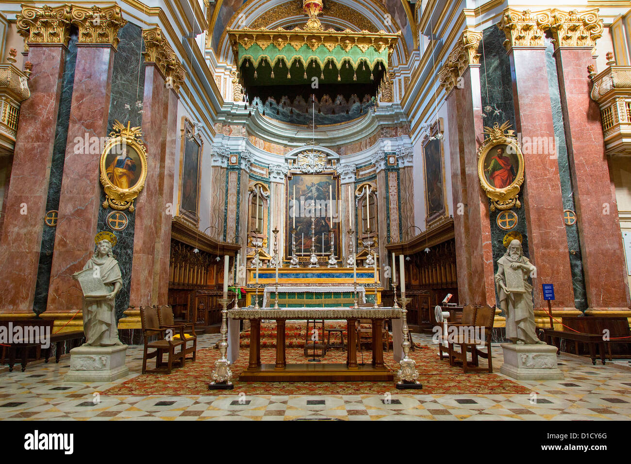 La Cathédrale St Paul, Mdina, Malte, Europe Banque D'Images